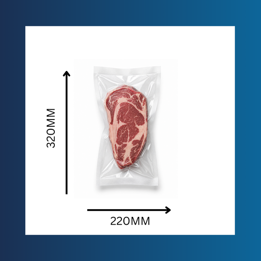 220 x 320mm 65 micron clear vacuum pouch sealing fresh meat or fish