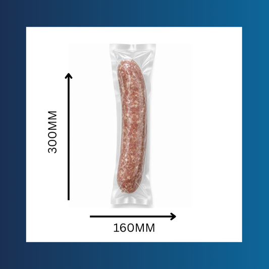 160x300mm 65 micron clear vacuum pouch sealing fresh meat or fish