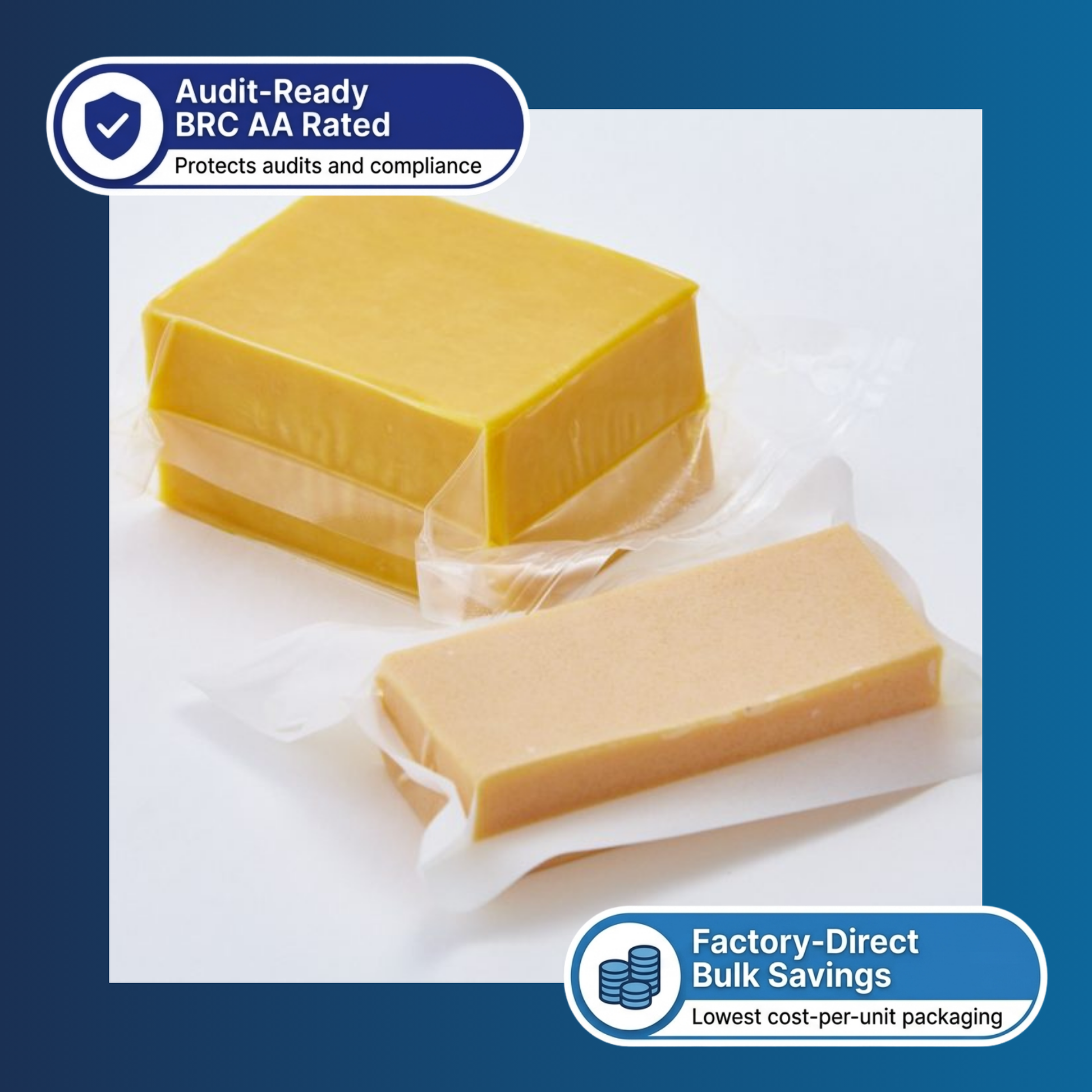 White parchment vacuum pouch 200x250mm 65mu shown in food packaging context